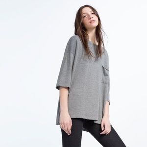 ZARA TRF | Oversize Short Sleeve Sweatshirt
